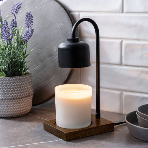 Arched Candle Warmer Lamp Black & Wood